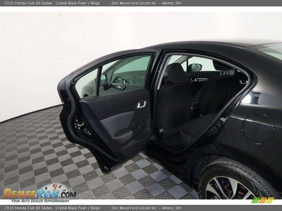 2015 Honda Civic EX Sedan Crystal Black Pearl / Beige Photo #29