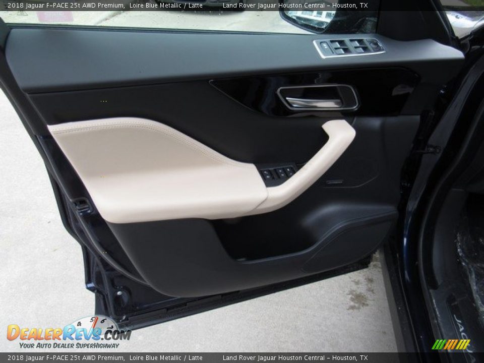 2018 Jaguar F-PACE 25t AWD Premium Loire Blue Metallic / Latte Photo #24