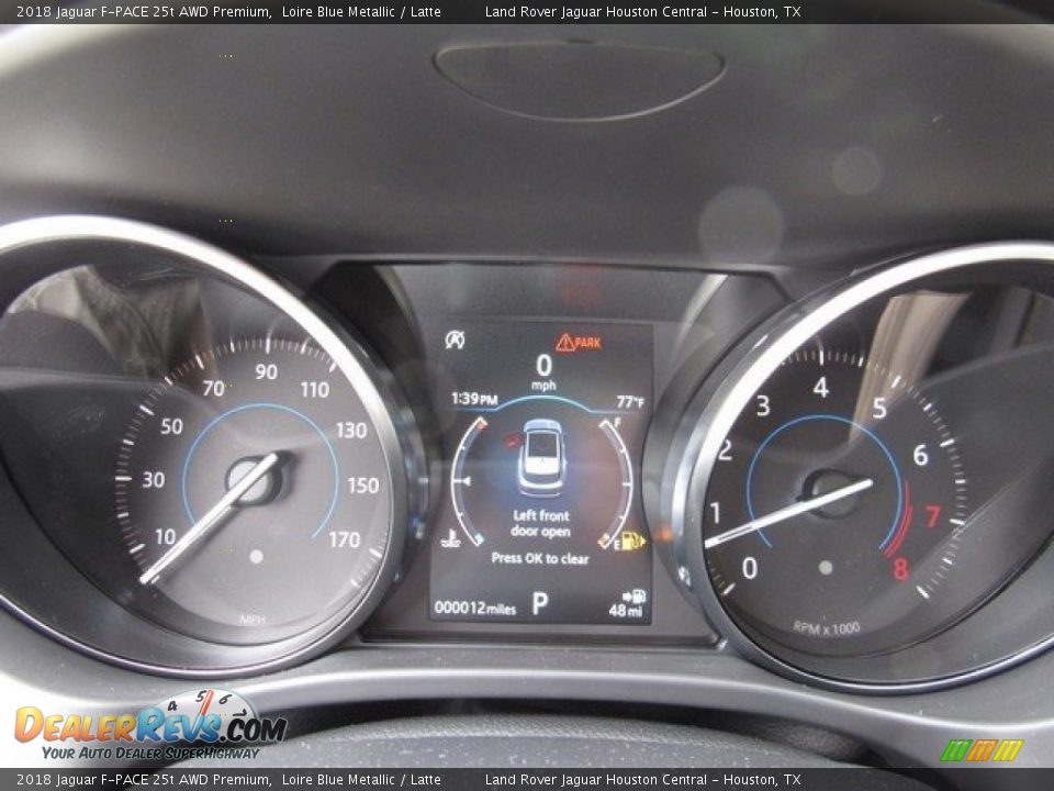 2018 Jaguar F-PACE 25t AWD Premium Loire Blue Metallic / Latte Photo #31