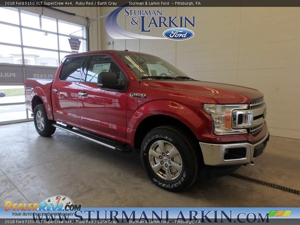2018 Ford F150 XLT SuperCrew 4x4 Ruby Red / Earth Gray Photo #1