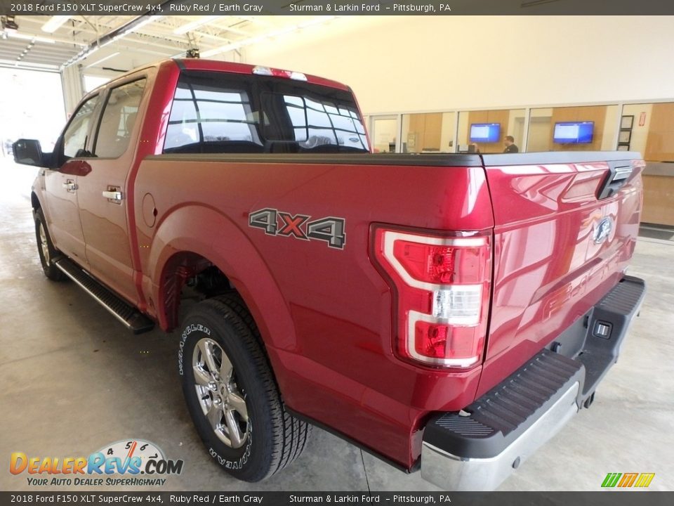 2018 Ford F150 XLT SuperCrew 4x4 Ruby Red / Earth Gray Photo #3