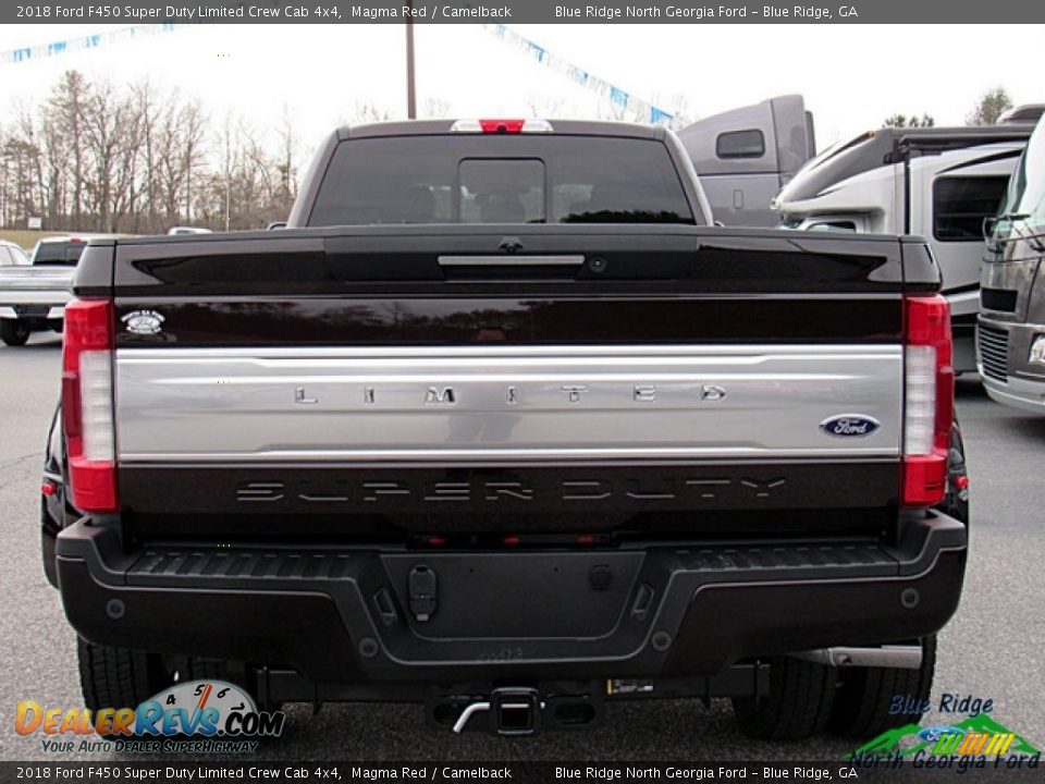 2018 Ford F450 Super Duty Limited Crew Cab 4x4 Magma Red / Camelback Photo #4