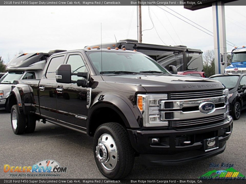 2018 Ford F450 Super Duty Limited Crew Cab 4x4 Magma Red / Camelback Photo #8