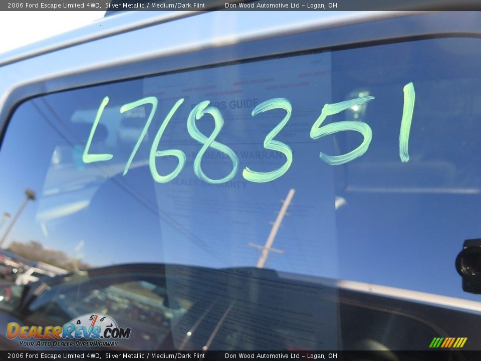 2006 Ford Escape Limited 4WD Silver Metallic / Medium/Dark Flint Photo #5