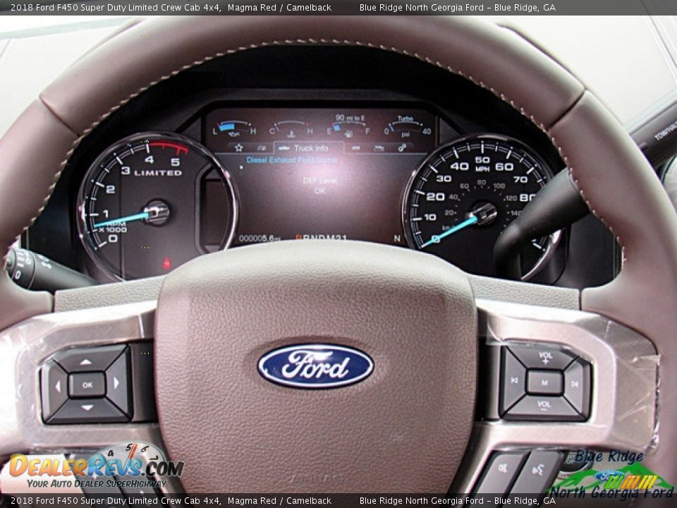 2018 Ford F450 Super Duty Limited Crew Cab 4x4 Magma Red / Camelback Photo #15