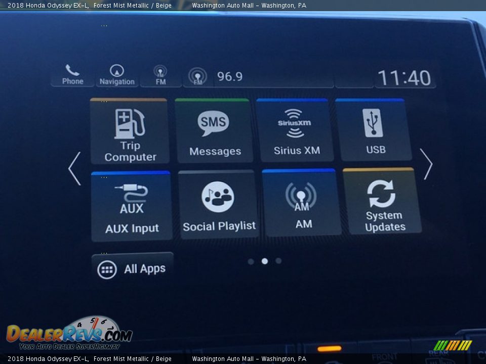 2018 Honda Odyssey EX-L Forest Mist Metallic / Beige Photo #17