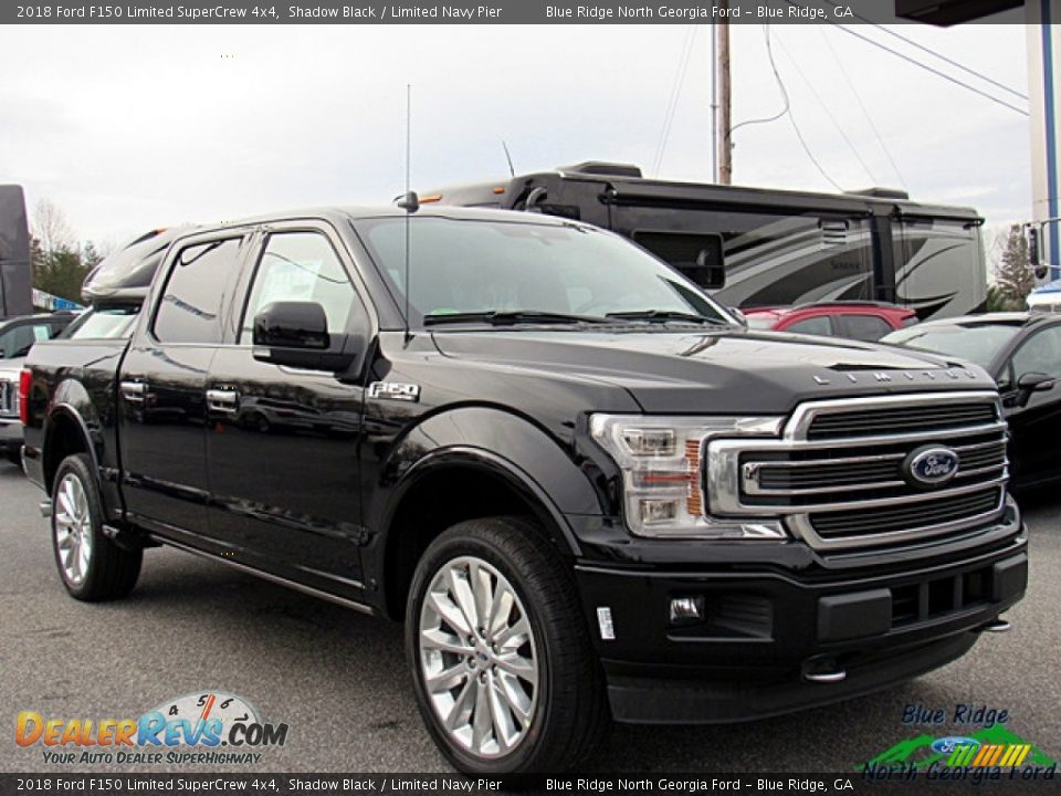2018 Ford F150 Limited SuperCrew 4x4 Shadow Black / Limited Navy Pier Photo #7
