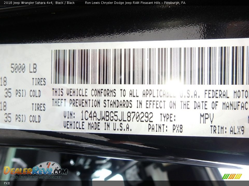 Jeep Color Code PX8 Black