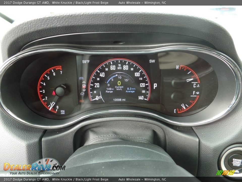 2017 Dodge Durango GT AWD White Knuckle / Black/Light Frost Beige Photo #16