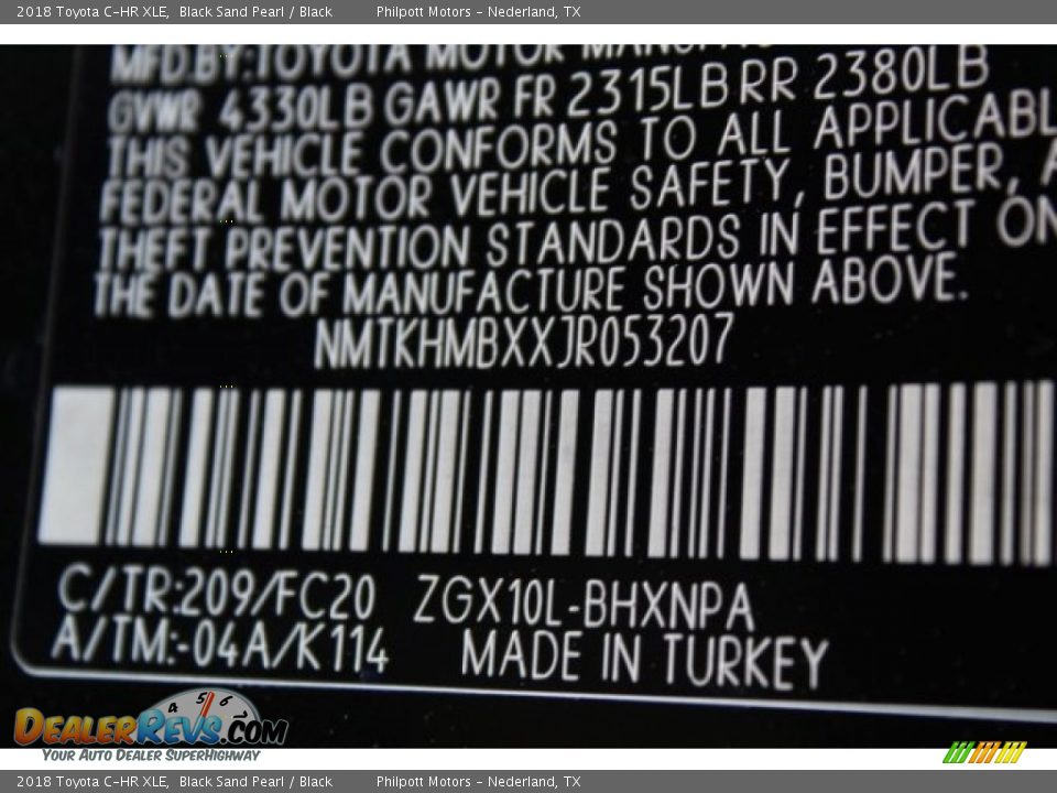 2018 Toyota C-HR XLE Black Sand Pearl / Black Photo #35