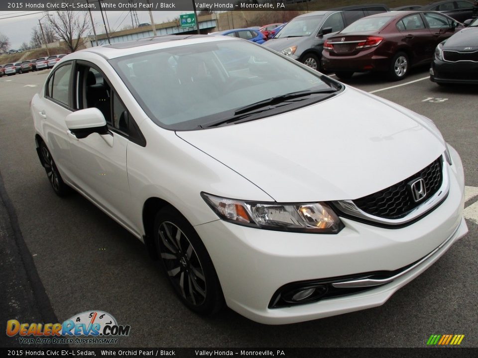 2015 Honda Civic EX-L Sedan White Orchid Pearl / Black Photo #7