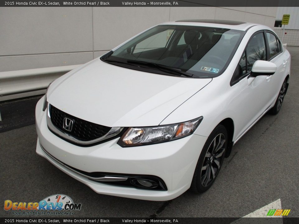 2015 Honda Civic EX-L Sedan White Orchid Pearl / Black Photo #9