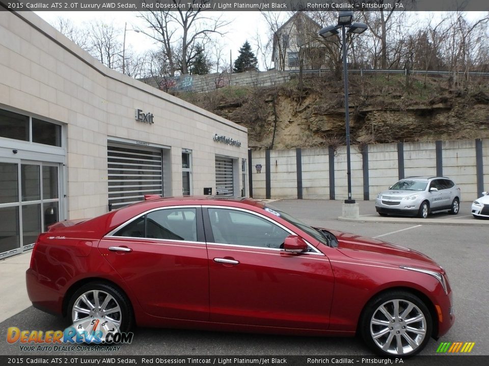 2015 Cadillac ATS 2.0T Luxury AWD Sedan Red Obsession Tintcoat / Light Platinum/Jet Black Photo #6