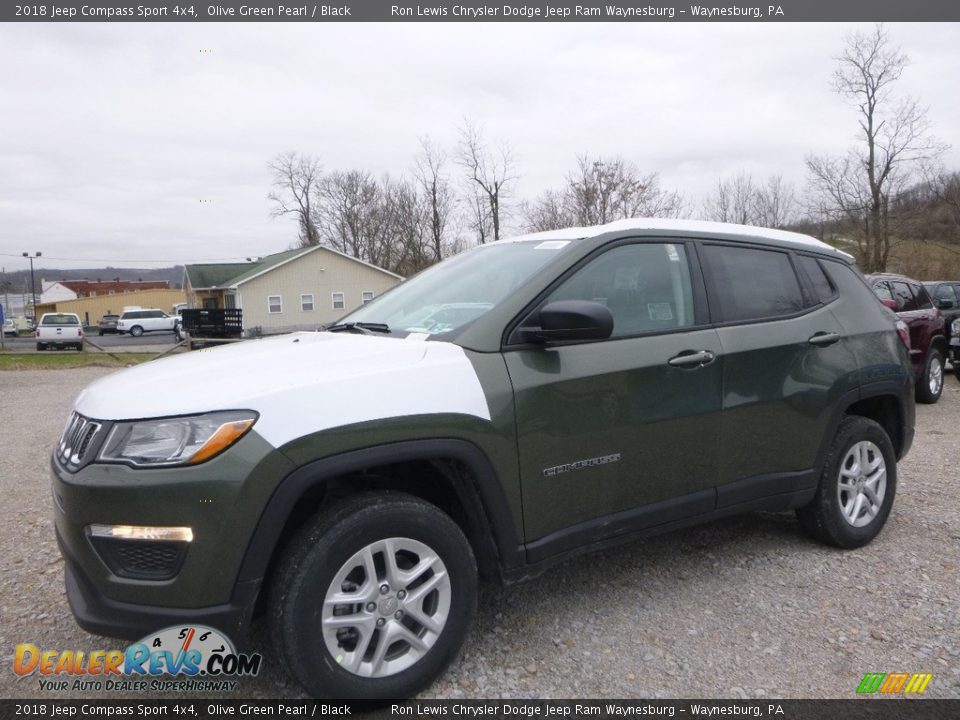 2018 Jeep Compass Sport 4x4 Olive Green Pearl / Black Photo #1