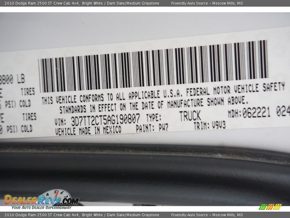2010 Dodge Ram 2500 ST Crew Cab 4x4 Bright White / Dark Slate/Medium Graystone Photo #27