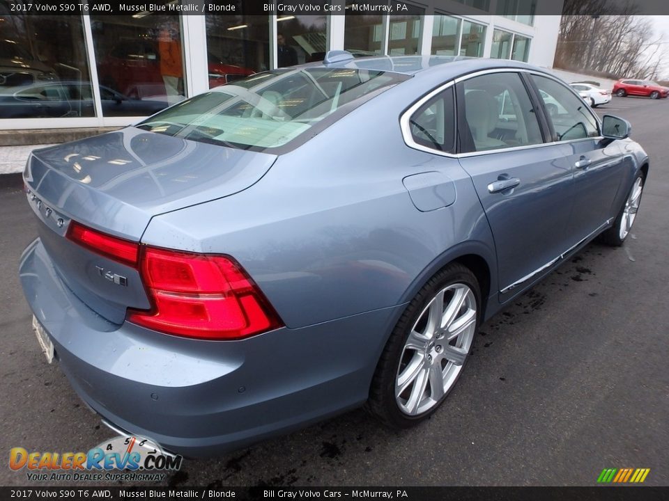 2017 Volvo S90 T6 AWD Mussel Blue Metallic / Blonde Photo #3