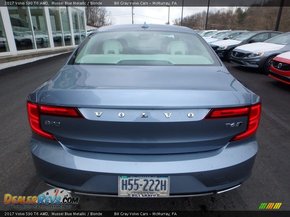 2017 Volvo S90 T6 AWD Mussel Blue Metallic / Blonde Photo #4