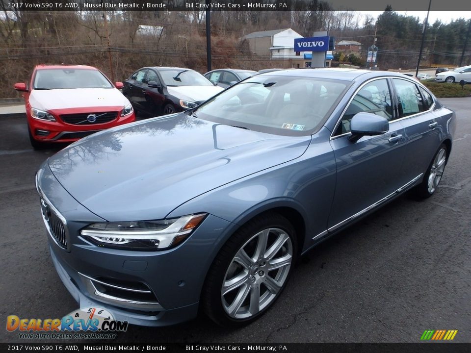 2017 Volvo S90 T6 AWD Mussel Blue Metallic / Blonde Photo #7