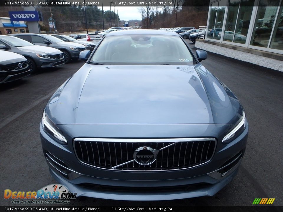 2017 Volvo S90 T6 AWD Mussel Blue Metallic / Blonde Photo #8