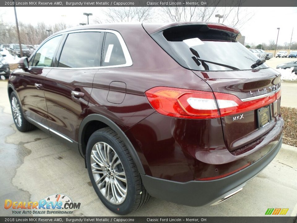 2018 Lincoln MKX Reserve AWD Burgundy Velvet Metallic / Cappuccino Photo #3