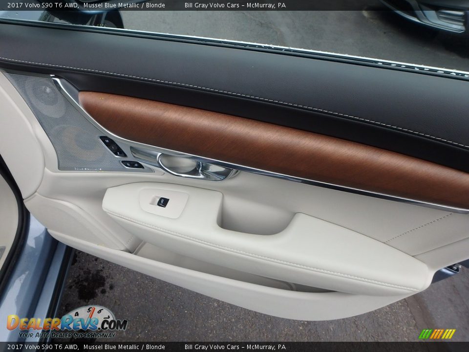 2017 Volvo S90 T6 AWD Mussel Blue Metallic / Blonde Photo #13