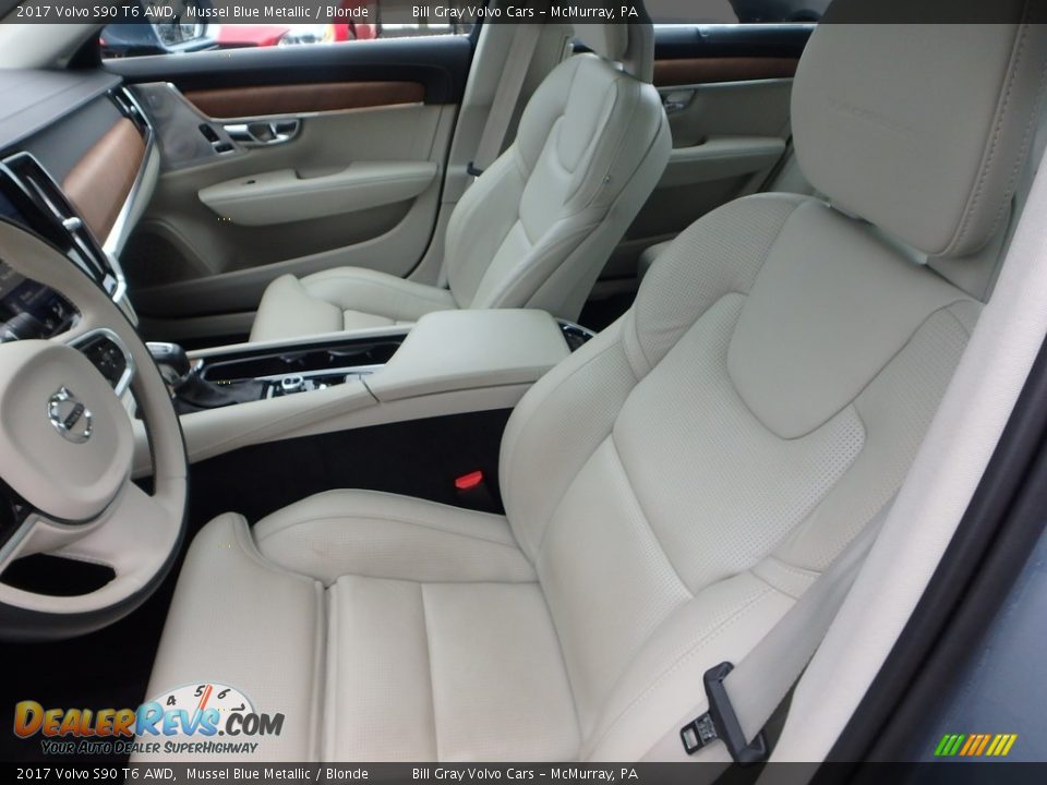 2017 Volvo S90 T6 AWD Mussel Blue Metallic / Blonde Photo #15