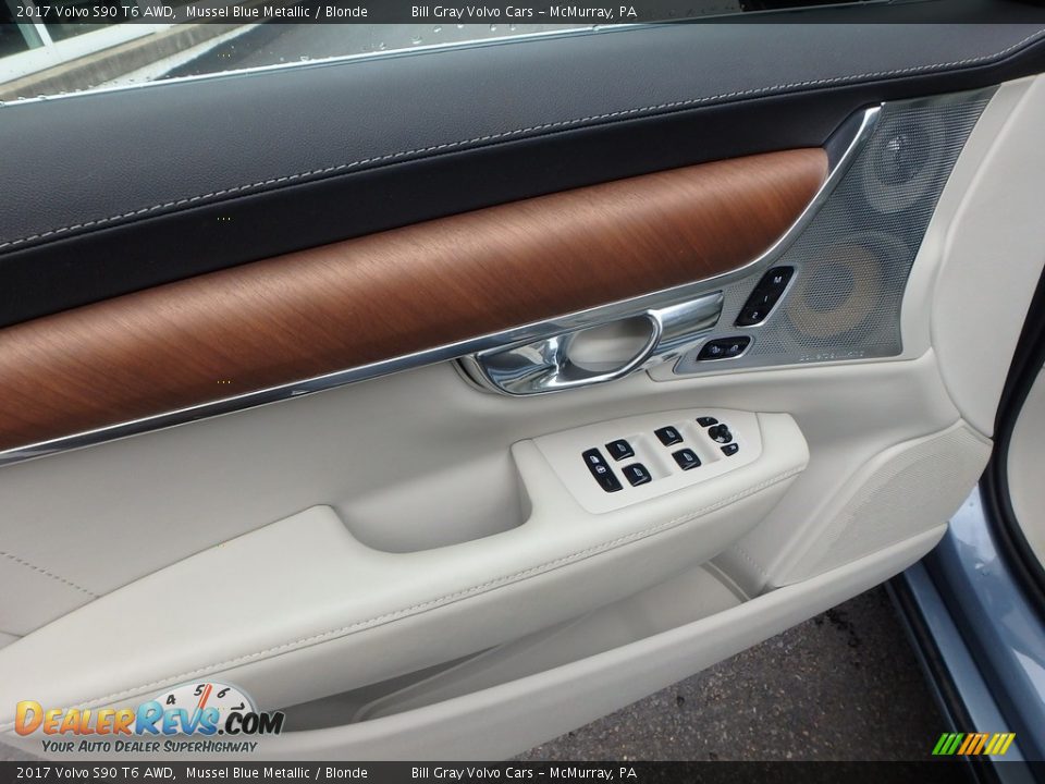 2017 Volvo S90 T6 AWD Mussel Blue Metallic / Blonde Photo #18