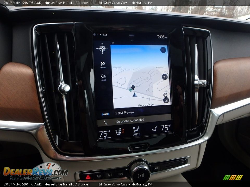 2017 Volvo S90 T6 AWD Mussel Blue Metallic / Blonde Photo #23