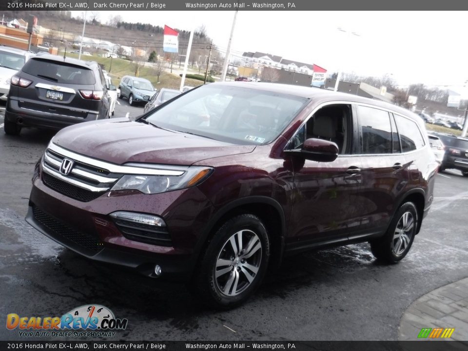 2016 Honda Pilot EX-L AWD Dark Cherry Pearl / Beige Photo #6