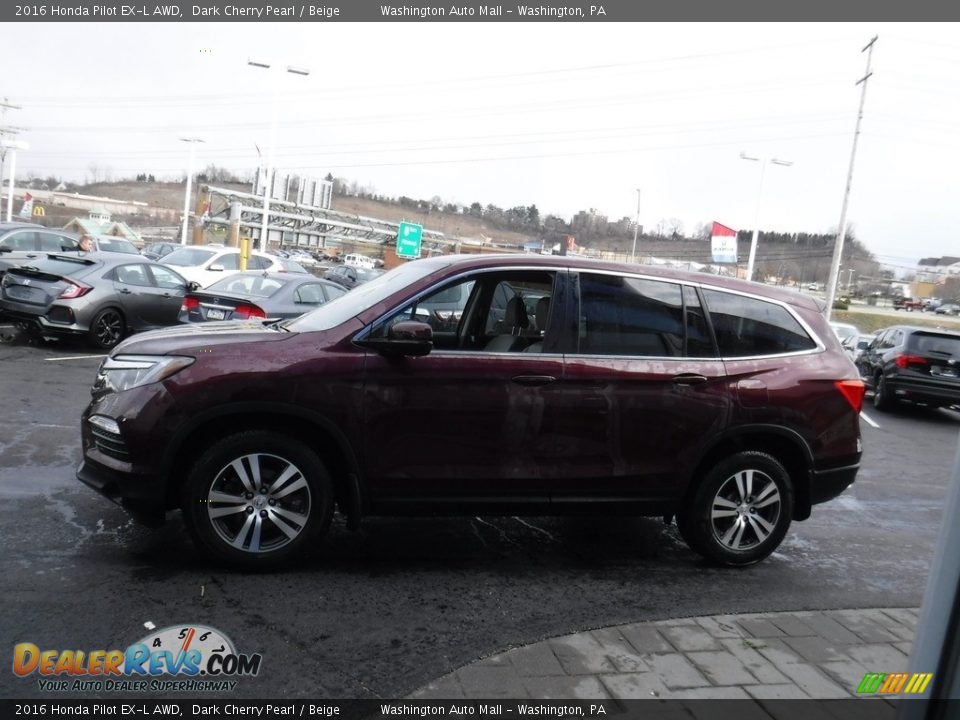 2016 Honda Pilot EX-L AWD Dark Cherry Pearl / Beige Photo #7