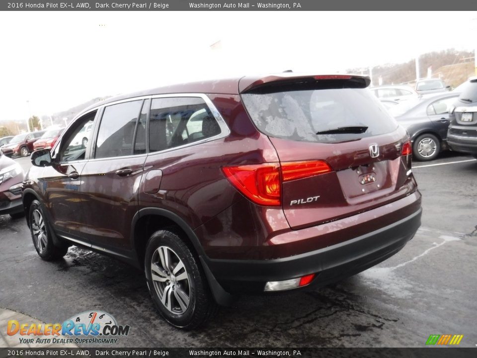 2016 Honda Pilot EX-L AWD Dark Cherry Pearl / Beige Photo #8