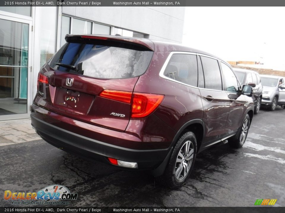 2016 Honda Pilot EX-L AWD Dark Cherry Pearl / Beige Photo #10