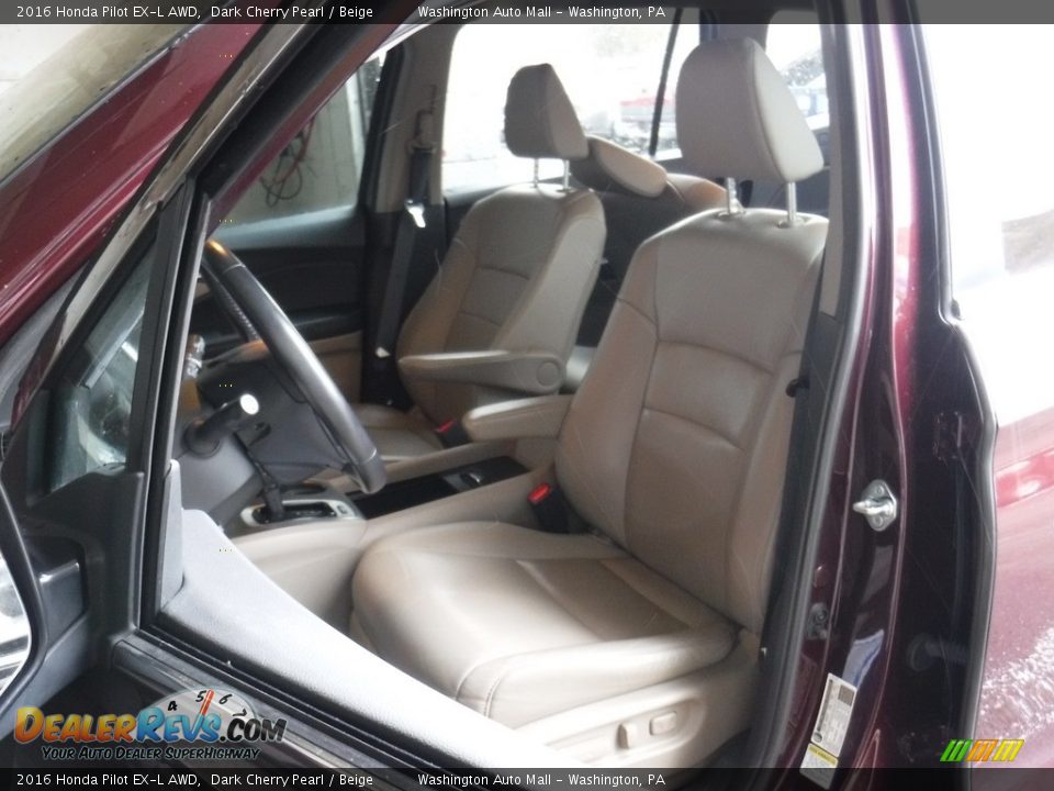 2016 Honda Pilot EX-L AWD Dark Cherry Pearl / Beige Photo #13