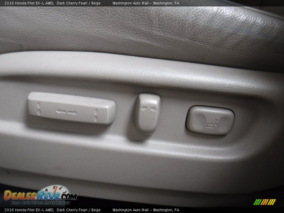 2016 Honda Pilot EX-L AWD Dark Cherry Pearl / Beige Photo #14