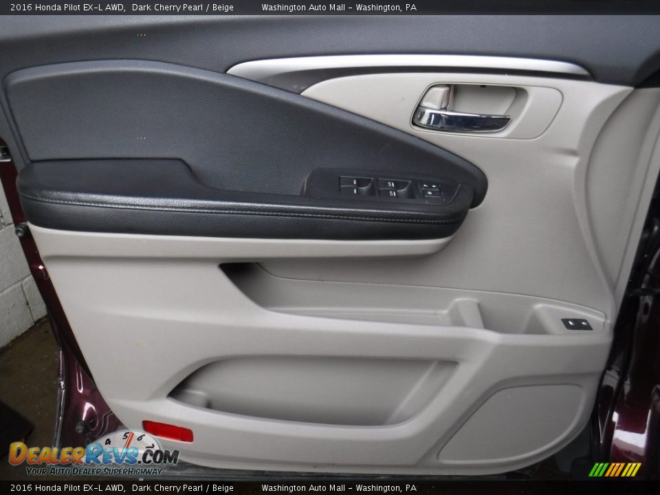 2016 Honda Pilot EX-L AWD Dark Cherry Pearl / Beige Photo #16