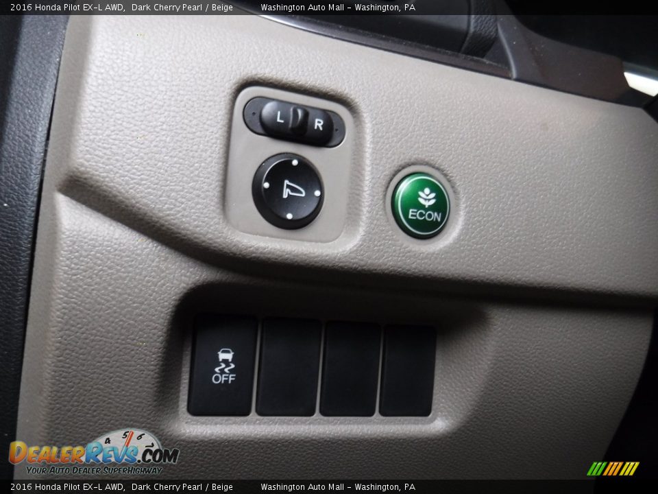 2016 Honda Pilot EX-L AWD Dark Cherry Pearl / Beige Photo #17