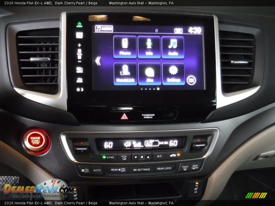 2016 Honda Pilot EX-L AWD Dark Cherry Pearl / Beige Photo #19