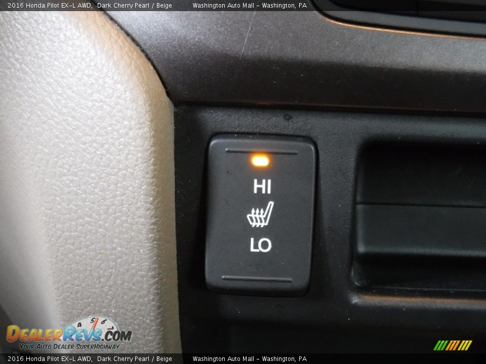2016 Honda Pilot EX-L AWD Dark Cherry Pearl / Beige Photo #22