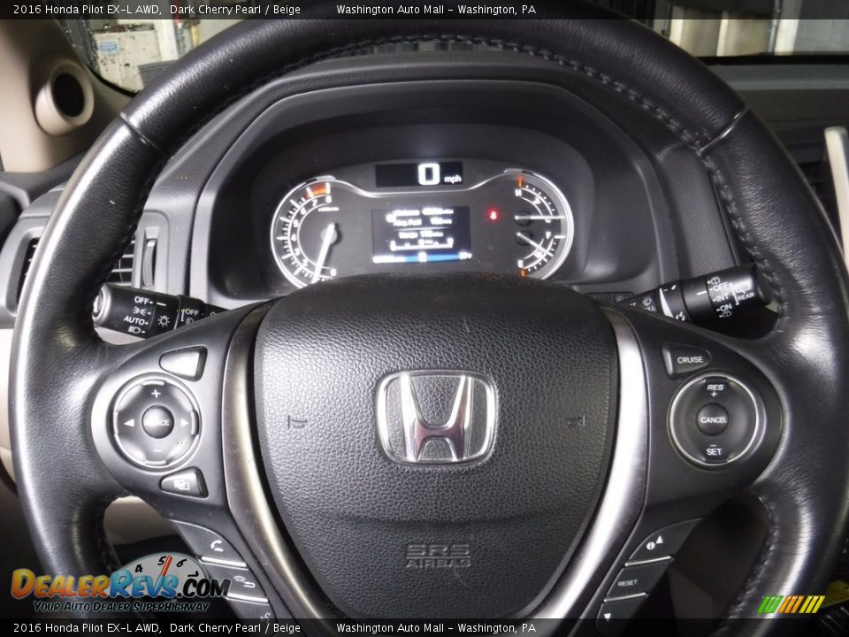 2016 Honda Pilot EX-L AWD Dark Cherry Pearl / Beige Photo #23