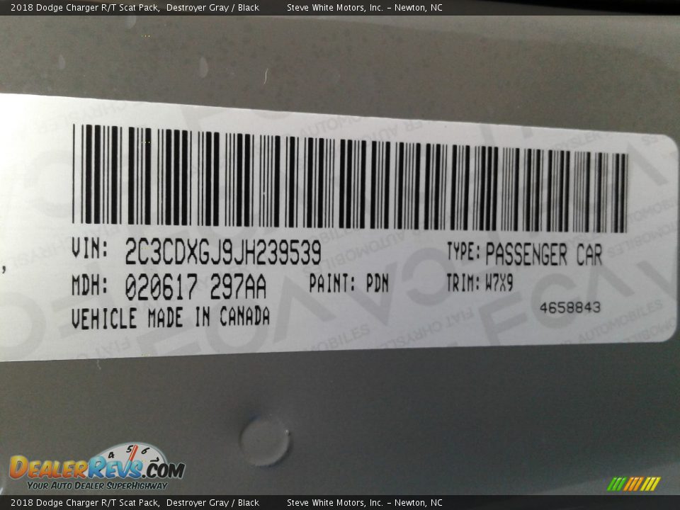 2018 Dodge Charger R/T Scat Pack Destroyer Gray / Black Photo #34