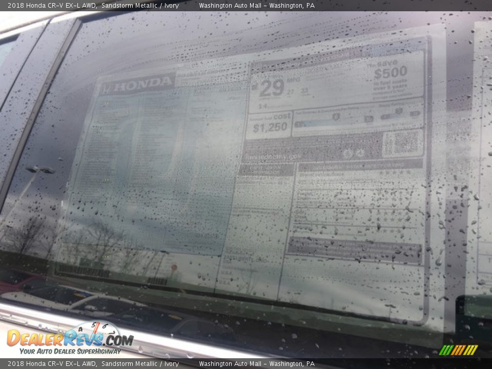 2018 Honda CR-V EX-L AWD Sandstorm Metallic / Ivory Photo #20