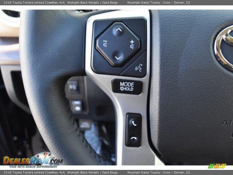 2018 Toyota Tundra Limited CrewMax 4x4 Midnight Black Metallic / Sand Beige Photo #26