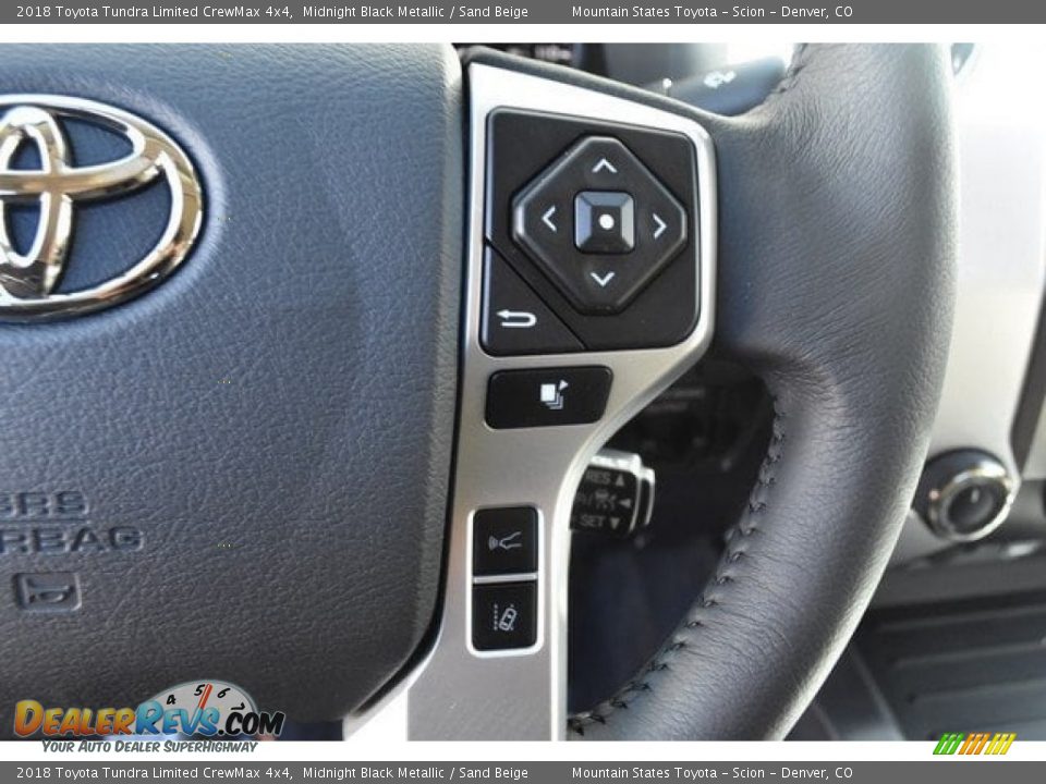 2018 Toyota Tundra Limited CrewMax 4x4 Midnight Black Metallic / Sand Beige Photo #27