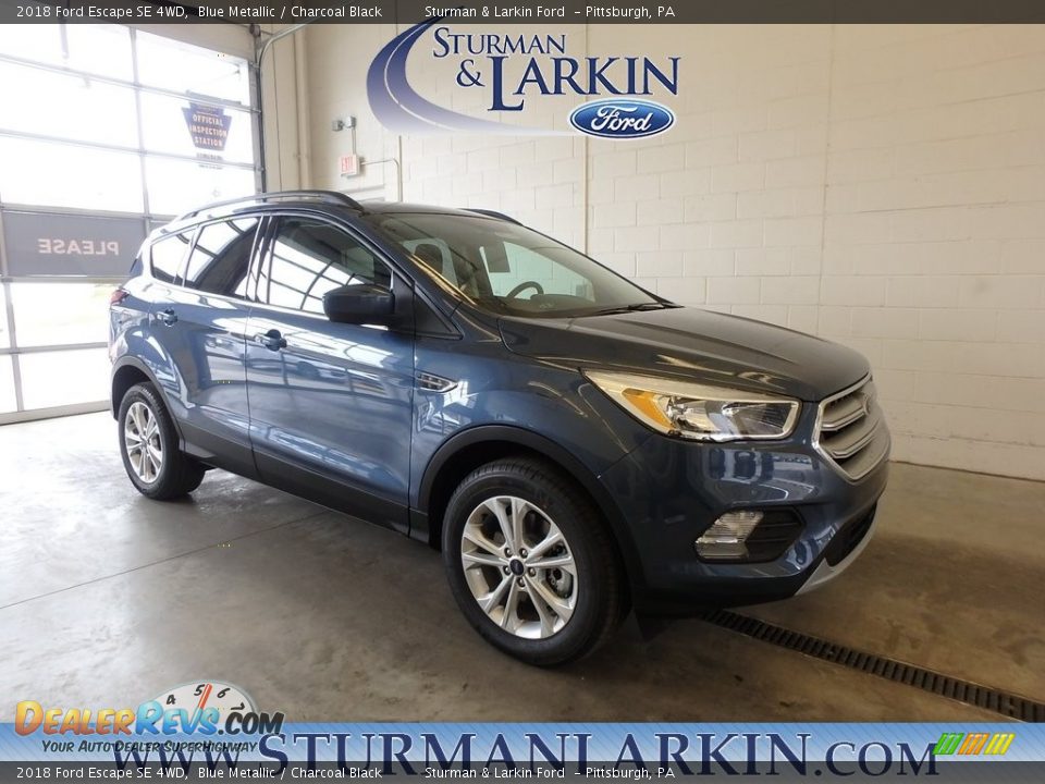 2018 Ford Escape SE 4WD Blue Metallic / Charcoal Black Photo #1
