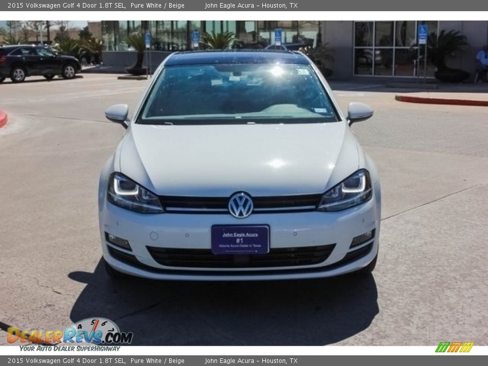 2015 Volkswagen Golf 4 Door 1.8T SEL Pure White / Beige Photo #2