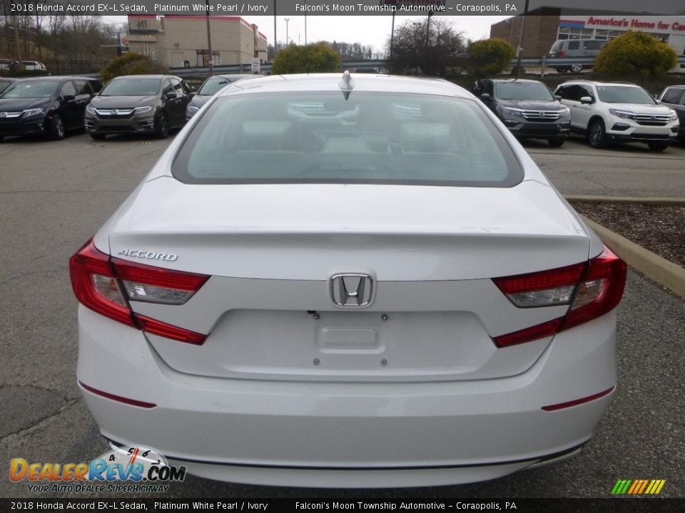 2018 Honda Accord EX-L Sedan Platinum White Pearl / Ivory Photo #3