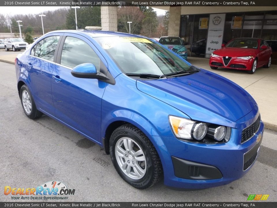 2016 Chevrolet Sonic LT Sedan Kinetic Blue Metallic / Jet Black/Brick Photo #3