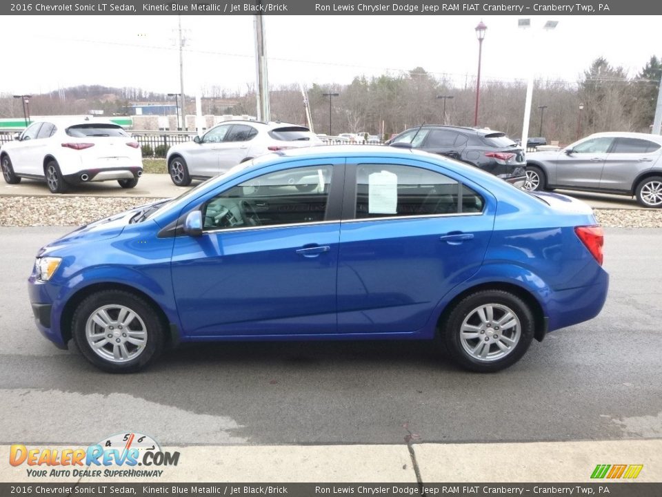 2016 Chevrolet Sonic LT Sedan Kinetic Blue Metallic / Jet Black/Brick Photo #6