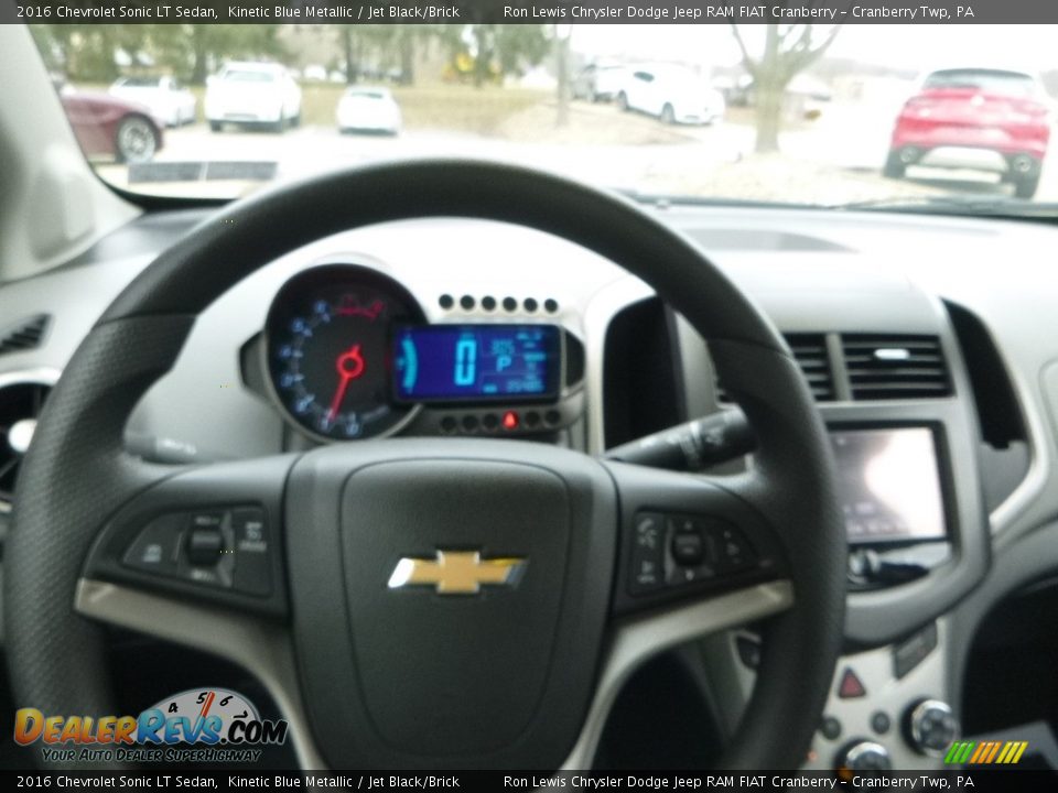 2016 Chevrolet Sonic LT Sedan Kinetic Blue Metallic / Jet Black/Brick Photo #20