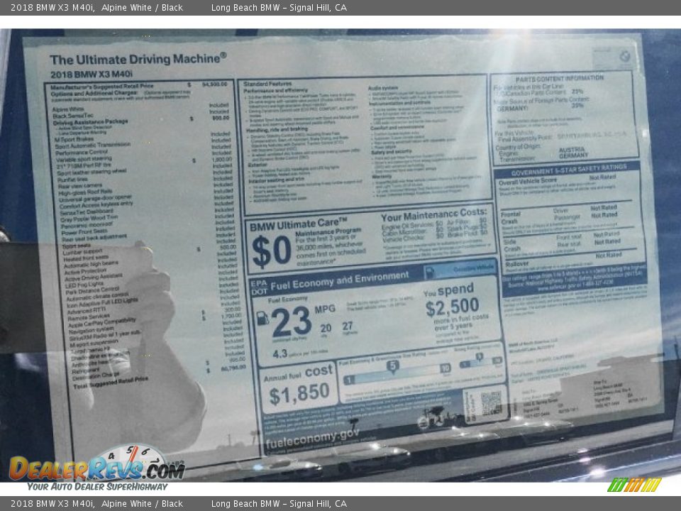 2018 BMW X3 M40i Alpine White / Black Photo #10